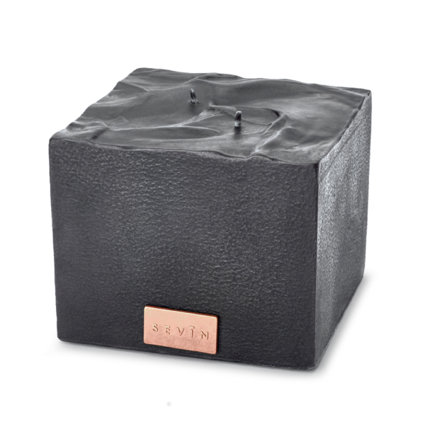 MARBLE BLACK CANDLE MEDIUM